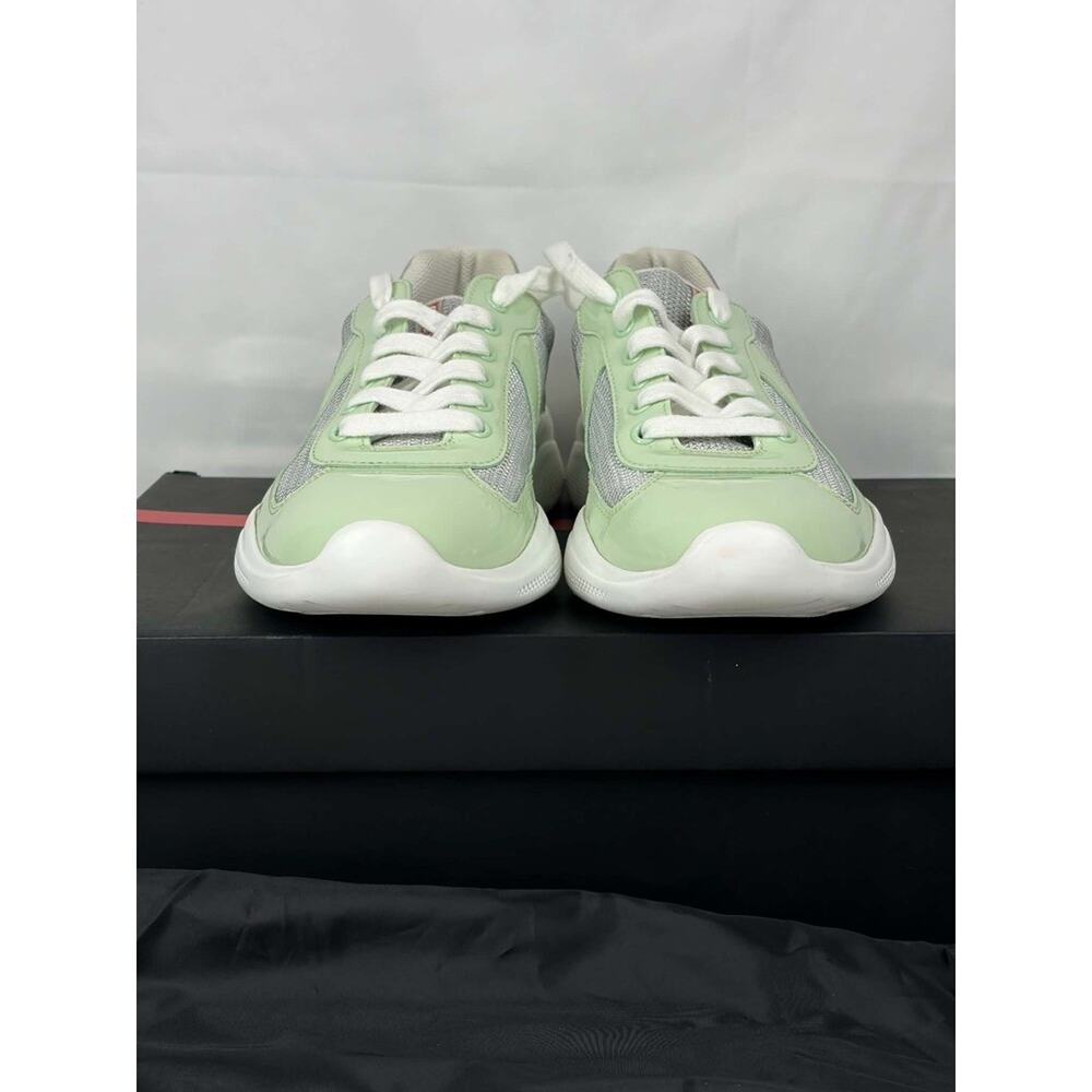 Prada American Cup Patent Mint Green Mens Mesh Sneakers - Sz 7 US SPB JA-365540 - Picture 8 of 14